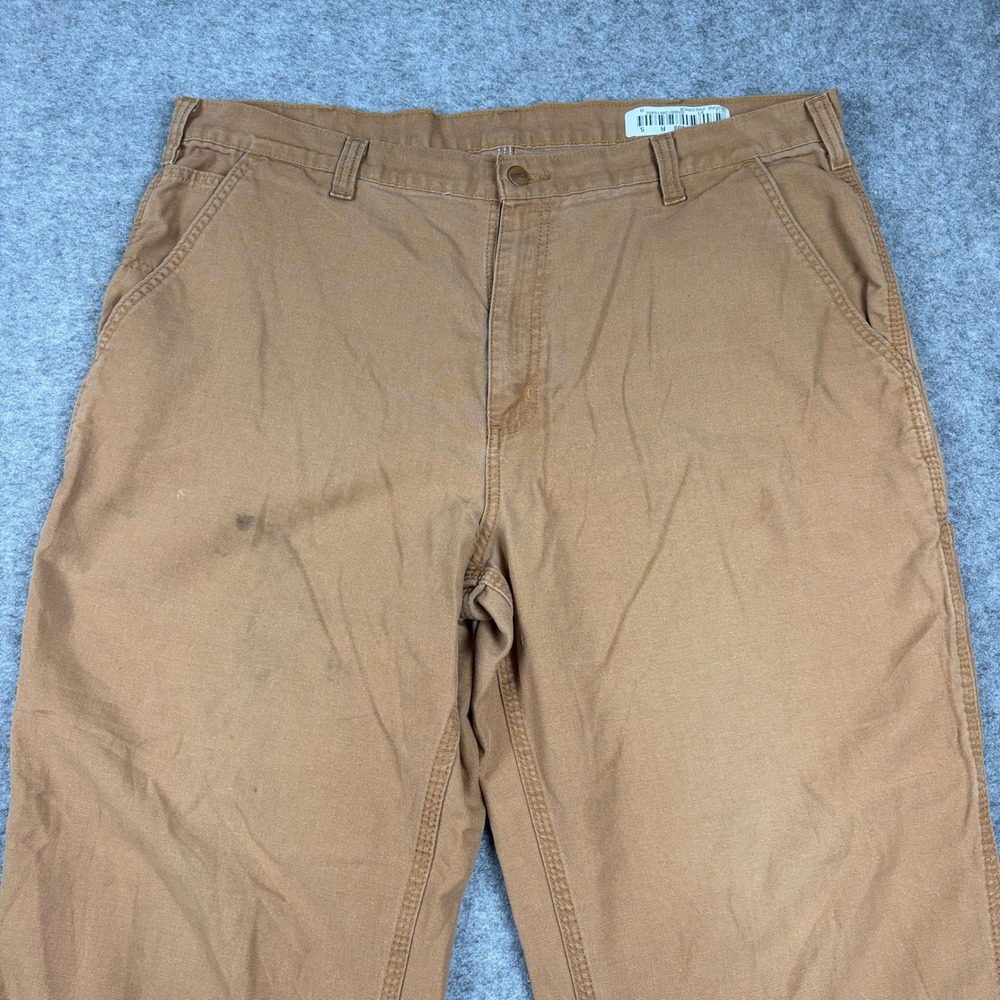 Carhartt Dungaree Fit Pants Mens 40/32 Brown Canvas Carpenter Workwear Outdoors